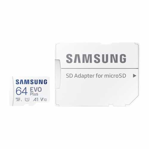 MicroSDXC C10 UHS-I U3 Memory Card Samsung EVO Plus 130MB/s 64Gb + 1 ADP