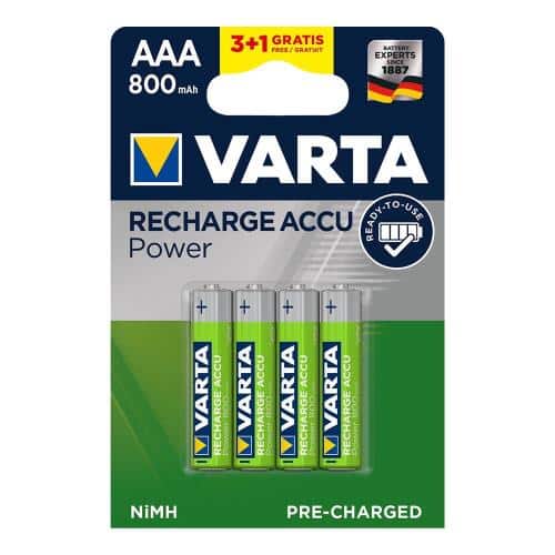 Rechargable Battery Varta AAA 800mAh NiMH 1.2V Ready2Use (3+1 pcs.)