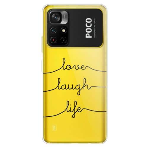 Θήκη TPU inos Xiaomi Poco M4 Pro 5G / Redmi Note 11S 5G Art Theme Love-Laugh-Life