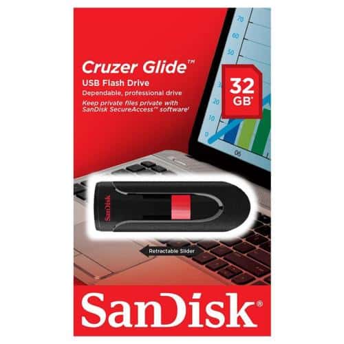 USB 3.0 Flash Disk SanDisk Cruzer Glide SDCZ60 32GB Black
