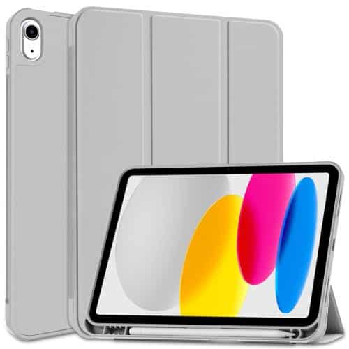 Flip Smart Case inos Apple iPad 10.9 (2022) with TPU Back Cover & SC Pen Grey