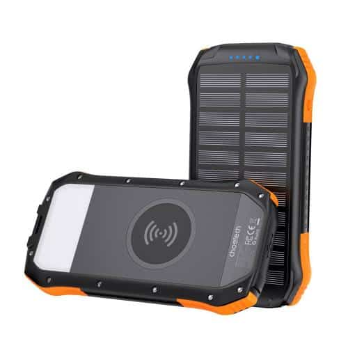 Solar Wireless Power Bank Magnetic Choetech B659 with Inductive Charging 10W 10000mAh Orange