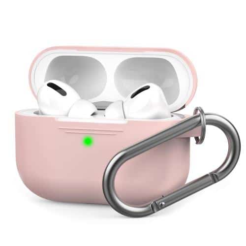 Θήκη Σιλικόνης AhaStyle PT-P1 Apple AirPods Pro Premium με Γάντζο Ροζ