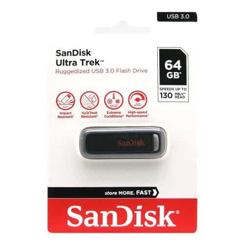 USB 3.0 Flash Disk SanDisk Ultra Trek SDCZ490 64GB 130MB/s Μαύρο