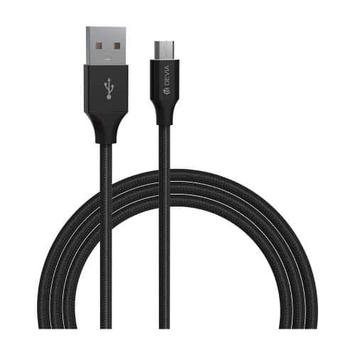 USB 2.0 Cable Devia Data EC203 Braided USB A to micro USB 1m Gracious Series Black