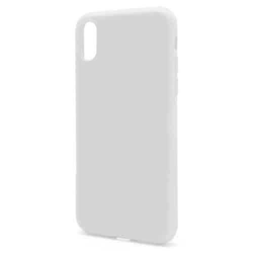Θήκη Liquid Silicon inos Apple iPhone XS Max L-Cover Λευκό