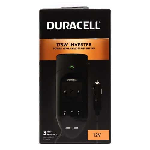 Car Inverter Duracell 12V to 220V & 2 USB Ports 2.4A 175W
