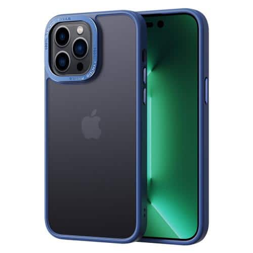 Θήκη TPU & PC Comma Joy Elegant Anti-Shock Apple iPhone 14 Plus Metal Frame Μπλε