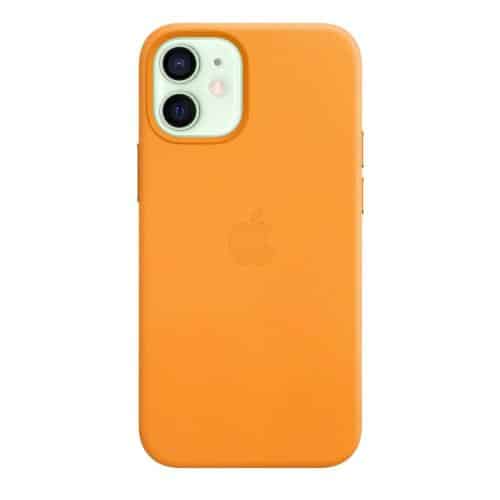 Θήκη Δερμάτινη με MagSafe Apple MHK63 iPhone 12 mini Πορτοκαλί