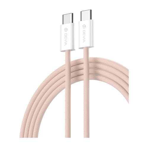 Καλώδιο Σύνδεσης Devia EC325 Woven USB C σε USB C PD 3A 60W 1m Smart Ροζ