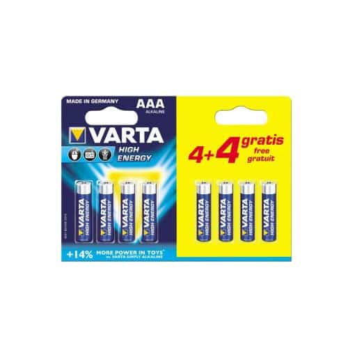 Battery Alkaline Varta High Energy AAA LR03 (4+4 pcs)