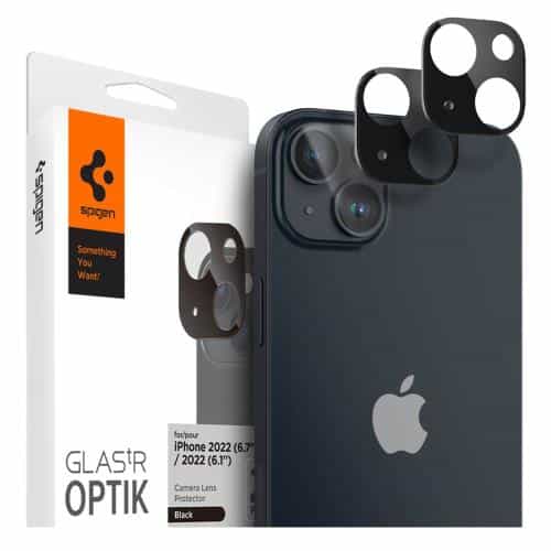 Tempered Glass Full Face Spigen Glas.tR Optik for Camera Lens Apple iPhone 14/ 14 Plus Black (2 pcs.)