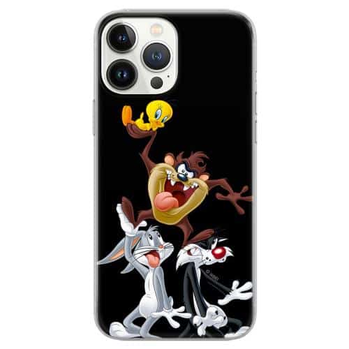 Soft TPU Case Warner Bros Looney Tunes 001 Apple iPhone 15 Full Print Black
