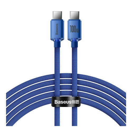 Καλώδιο Σύνδεσης USB 2.0 Baseus Crystal Shine USB C σε USB C PD 100W 5A 2m Μπλε