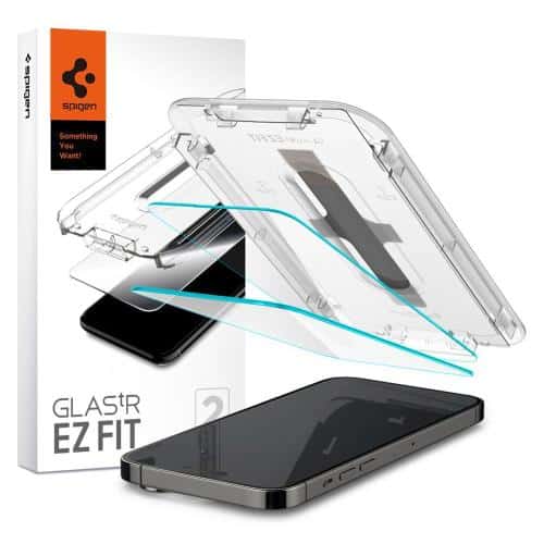 Tempered Glass Full Face Spigen Glas.tR EZ-FIT Apple iPhone 14 Pro Max Διάφανο (2 τεμ.)