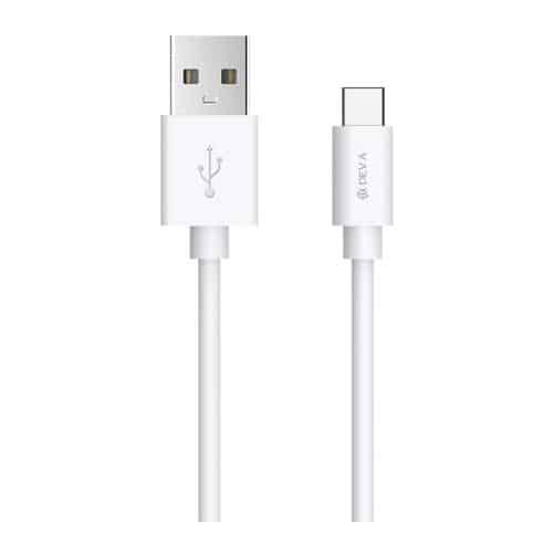 Καλώδιο Σύνδεσης USB 2.0 Devia EC082 USB A σε USB C 1m Smart Λευκό