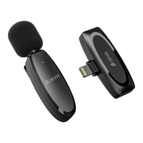 Wireless Microphone Devia AP003 with Lightning Receiver & Collar Clip Kintone Black