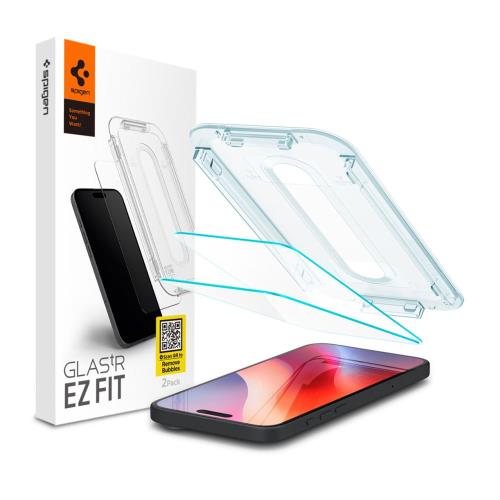 Tempered Glass Full Face Spigen Glas.tR EZ-FIT Apple iPhone 16 Pro Διάφανο (2 τεμ.)