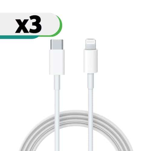 USB 2.0 Cable inos USB C to Lightning 1m White (3 pcs)