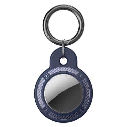 TPU Loop - Key Ring AhaStyle WG40 for Apple AirTag Carbon Fiber Texture Midnight Blue