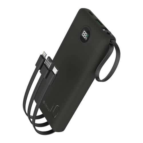 Power Bank Devia EP113 PD 22.5W 10000mAh with 4 Built-in Cables Extreme Speed Black