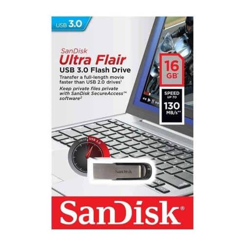 USB 3.0 Flash Disk SanDisk Ultra Flair SDCZ73 USB A 16GB 130MB/s