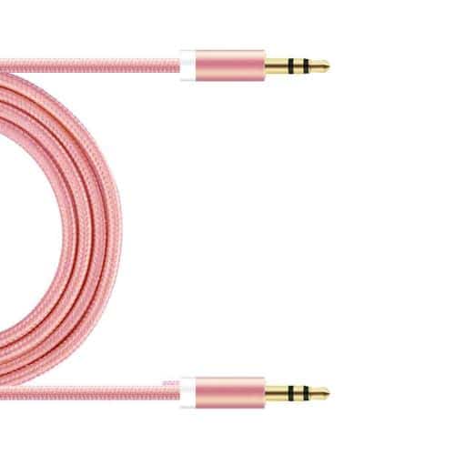 Audio Aux Cable Braided inos 3.5mm/3.5mm 1m Rose-Gold