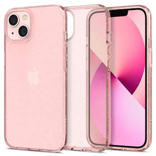 Θήκη TPU Spigen Liquid Crystal Apple iPhone 13 Glitter Ροζ