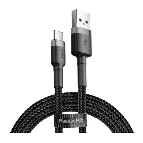 Καλώδιο Σύνδεσης USB 2.0 Baseus Cafule USB A σε USB C 3A 0.5m Μαύρο-Γκρι