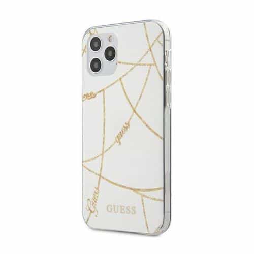 Silicon Cover Guess Apple iPhone 12 Mini Chain Collection White