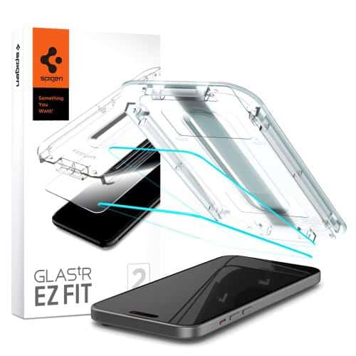 Tempered Glass Full Face Spigen Glas.tR EZ-FIT Apple iPhone 15 (2 τεμ.)