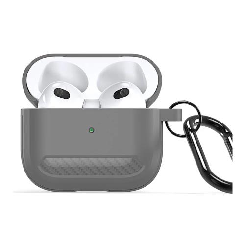 Θήκη TPU Dux Ducis PECB Apple AirPods 3 με Γάντζο Γκρι