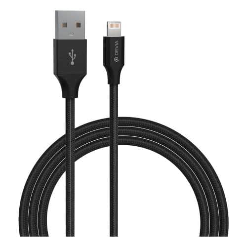Καλώδιο Σύνδεσης USB 2.0 Devia EC404 Braided USB A σε Lightning 1m Gracious Μαύρο