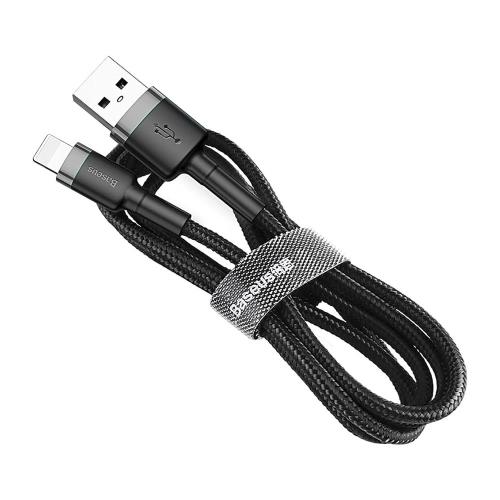 Καλώδιο Σύνδεσης USB 2.0 Baseus Cafule USB A σε Lightning 1.5A 2m Μαύρο-Γκρι