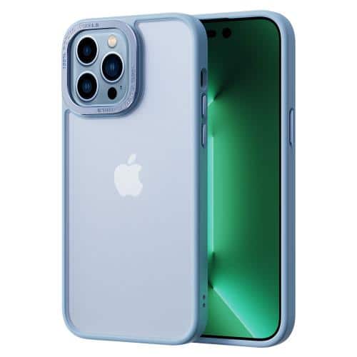 Θήκη TPU & PC Comma Joy Elegant Anti-Shock Apple iPhone 14 Pro Metal Frame Γαλάζιο