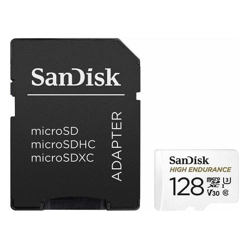 Micro SDXC C10 UHS-I Memory Card SanDisk High Endurance 100MB/s 128Gb + 1 ADP
