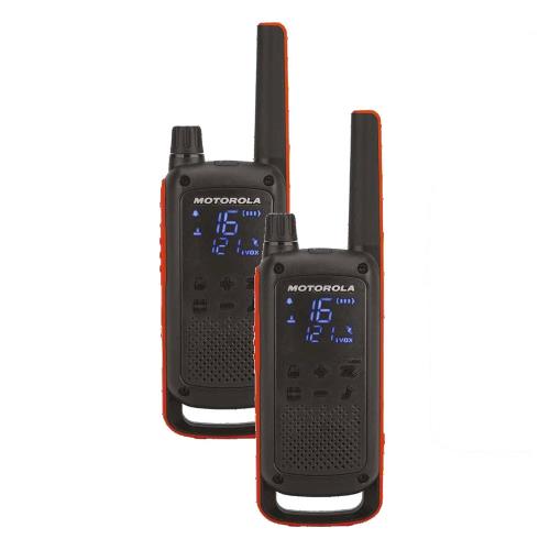 Walkie Talkie Motorola Talkabout T82 & Φορτιστής Μαύρο-Πορτοκαλί (2 τεμ.)