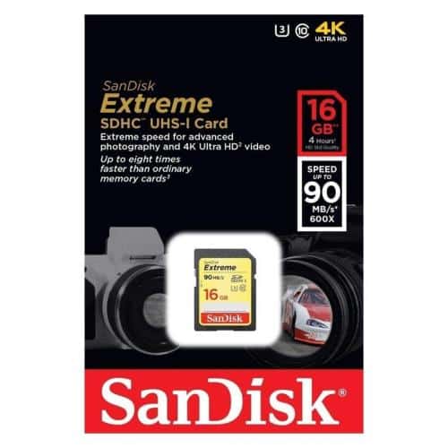 SDHC C10 UHS-I Memory Card SanDisk Extreme 90MB/s 16Gb