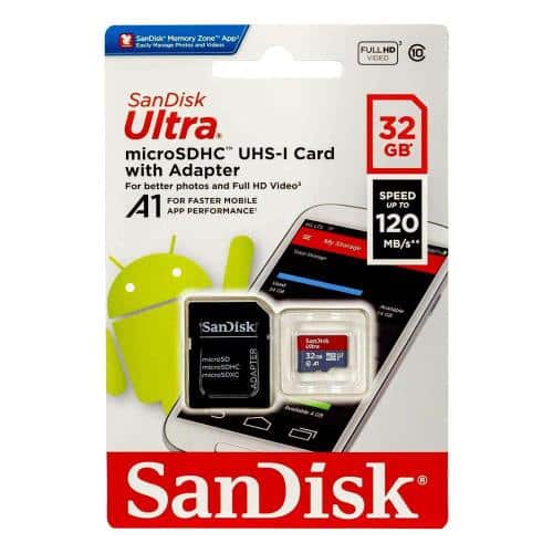 Κάρτα μνήμης Micro SDHC C10 SanDisk Ultra 120MB/s 32Gb + 1 ADP