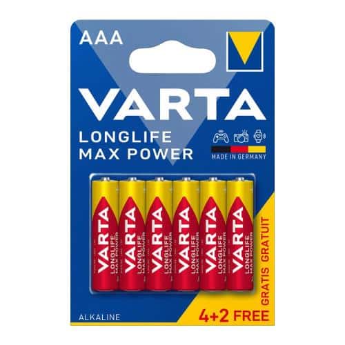 Battery Alkaline Varta Longlife Max Power LR03 (4+2 pcs)