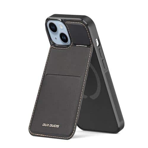 Θήκη Δερμάτινη Dux Ducis Rafi Mag 3 σε 1 MagSafe RFID Blocker Apple iPhone 14 Plus με Stand Μαύρο
