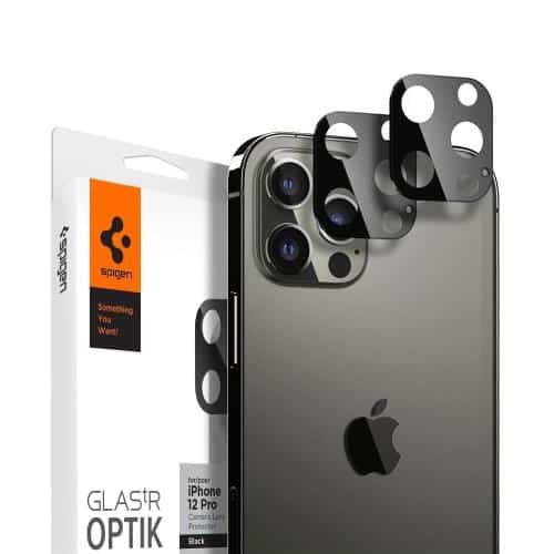 Tempered Glass Full Face Spigen Glas.tR Optik for Camera Lens Apple iPhone 12 Pro Max Black (2 pcs.)