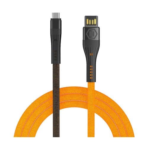 Καλώδιο USB 2.0 Hammer Braided USB σε USB C 1.2m Πορτοκαλί