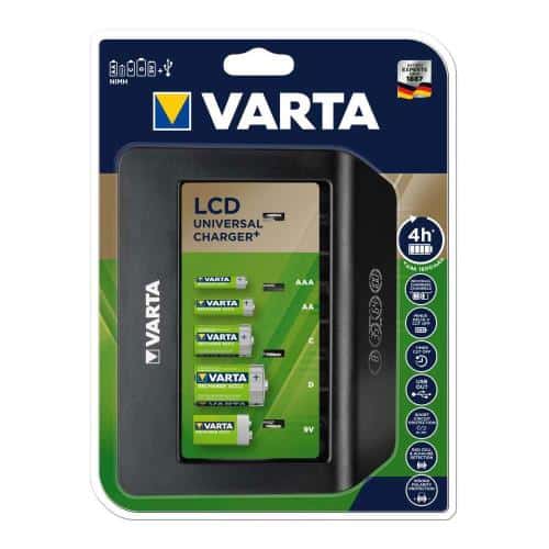 Universal LCD Battery Charger Varta up to 5pcs ΑΑ/ΑΑΑ/C/D/9V Batteries with LCD & USB Output