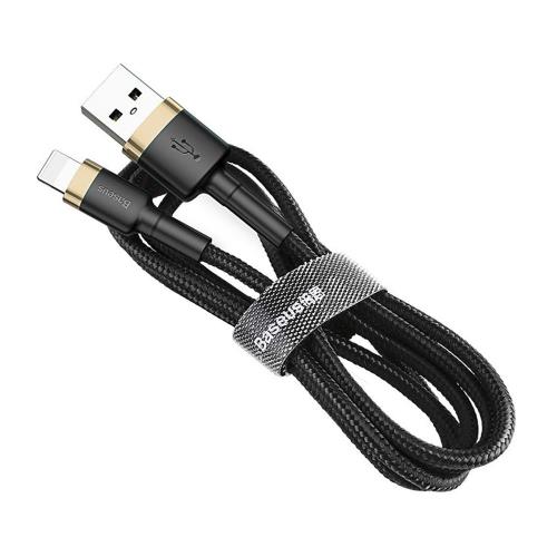 Καλώδιο Σύνδεσης USB 2.0 Baseus Cafule USB A σε Lightning 2.4A 1m Μαύρο-Χρυσό