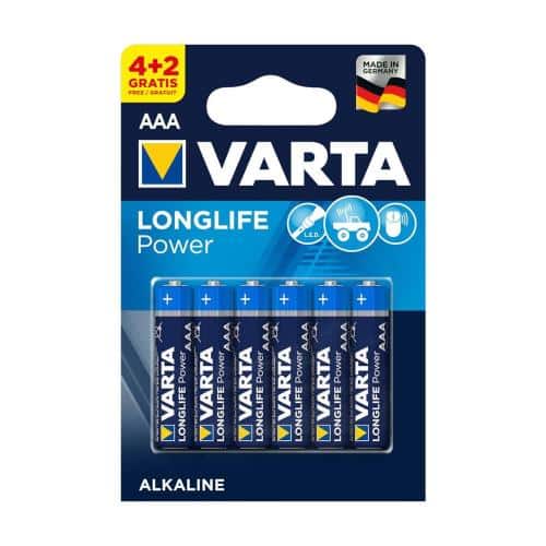 Battery Alkaline Varta Longlife Power AAA LR03 (4+2 pcs)