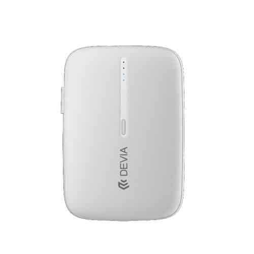 Power Bank Devia EP158 10W 10000mAh with 2 Built-in Cables Kintone White