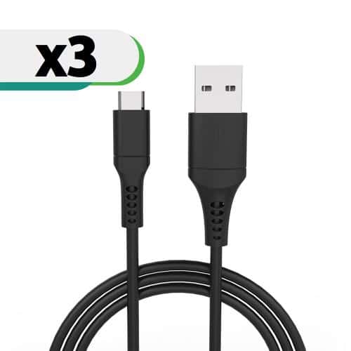USB 2.0 Cable inos USB A to USB C 1m Black (3 pcs)