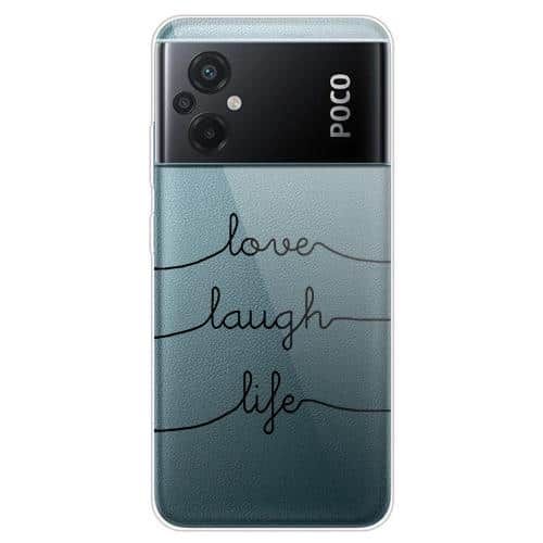 Θήκη TPU inos Xiaomi Poco M5 Art Theme Love-Laugh-Life