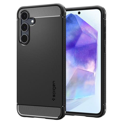 Θήκη Soft TPU Spigen Rugged Armor Samsung A556B Galaxy A55 5G Μαύρο